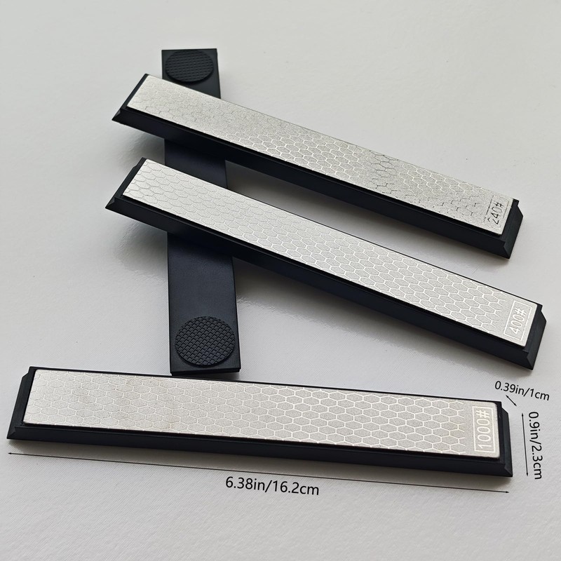 Professional 4 Grit Diamond Whetstone Set (240/400/600/1000) with Non-Slip Base
