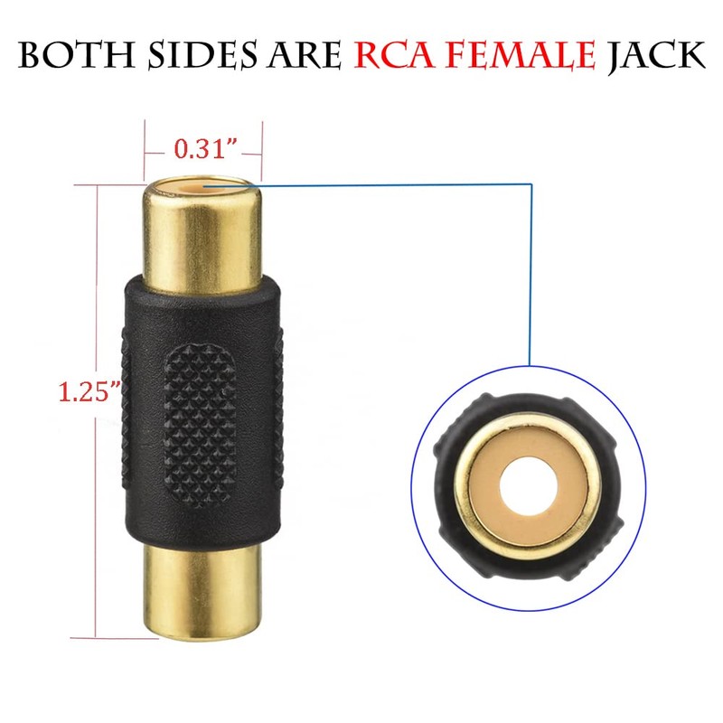 Warmstor 20 Pack RCA Female to Female Coupler Audio Video