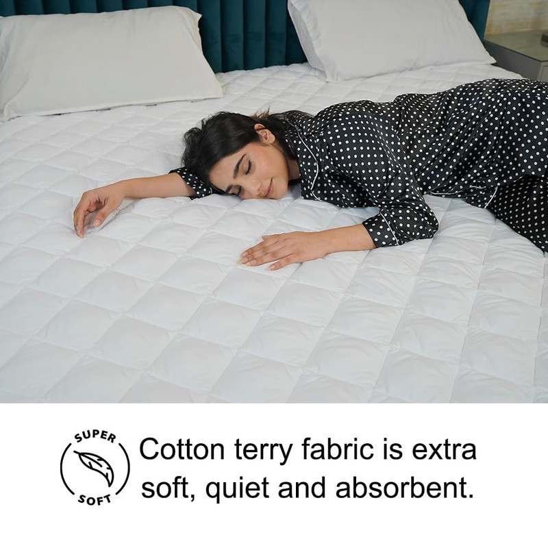 4AS Quilted Waterproof Mattress Protector - Hypoallergenic & Breathable Mattress