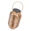 LED Solar Lantern Waterproof Hanging Metal Lamps Small Hexagonal Lantern