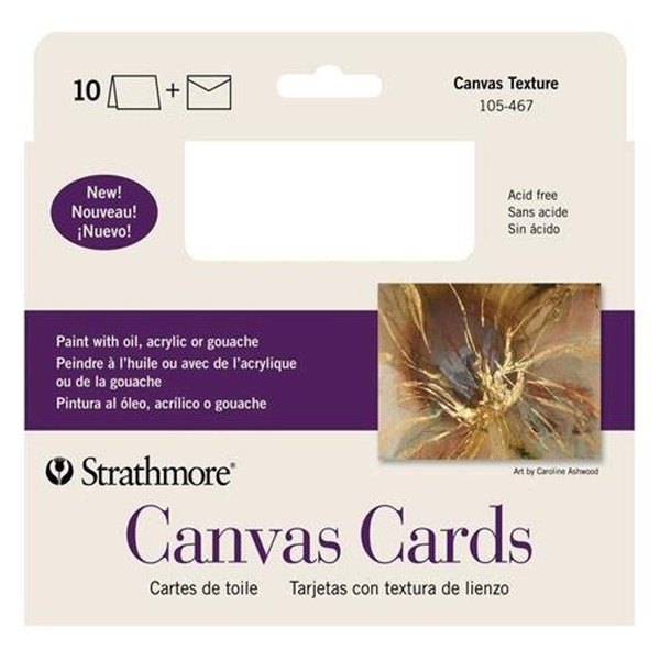 Strathmore (105-467-1 STR-105-467 Canvas Full Cards (10 Pack), 5x6.875 in, White, 10 Cards & Envelopes