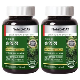 NutriDDay Premium Pine Needle Tablets 36g, 60 tablets, 2 packs / 뉴트리디데이 프리미엄 솔잎정 36g, 60정, 2개