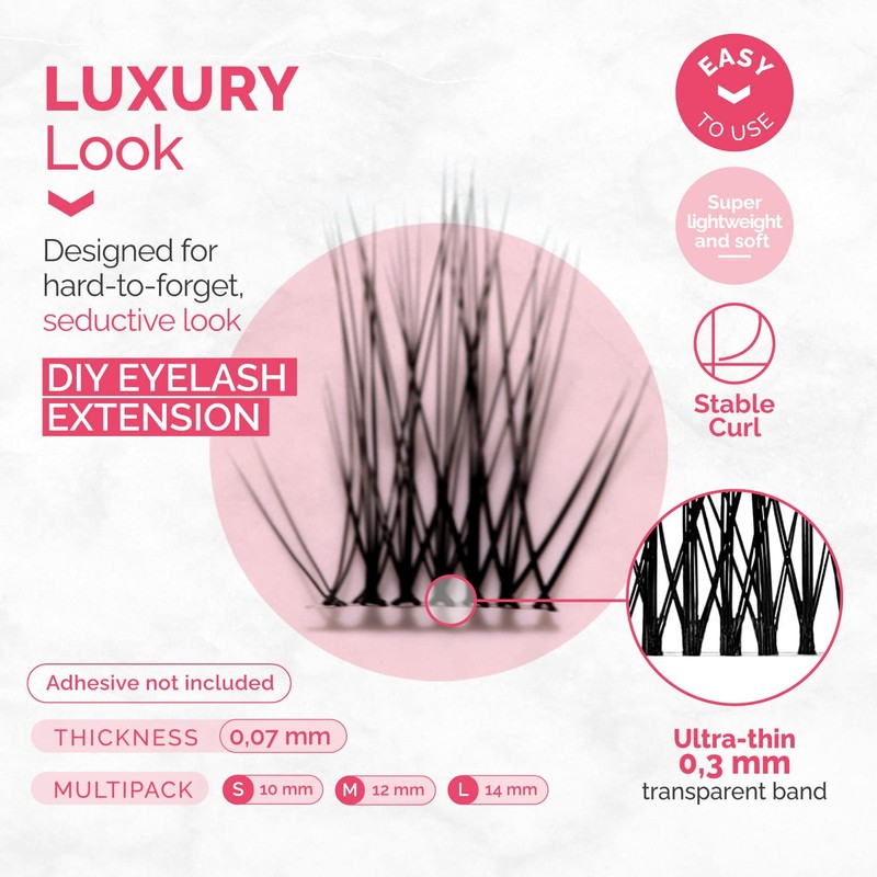 Renata Beauty Luxury Look Multipack of 48 Cluster Eyelashes for