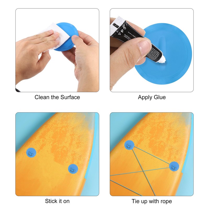 PATIKIL D-Ring Patch, 6 Pcs Stainless Steel D-Ring PVC Patch