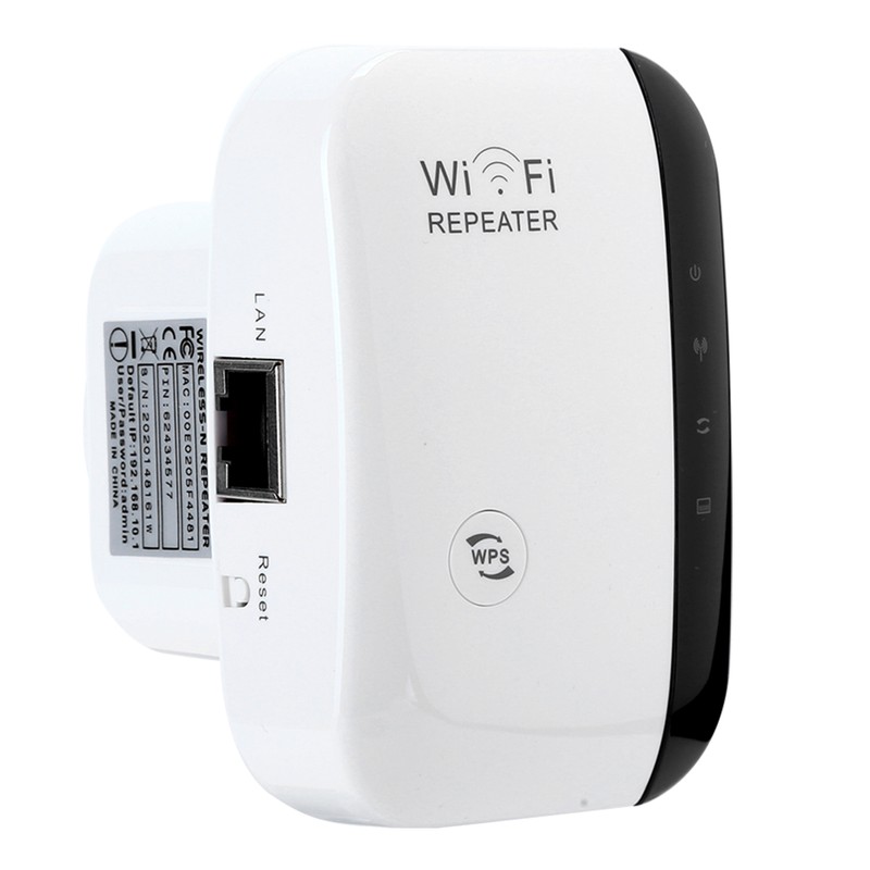 Repeater WiFi Signal Amplifier 300M Ethernet Port Wall‑Mount White for