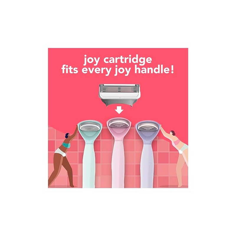 Joy Maquinilla de afeitar para mujer, 1 mango, 8 recambios