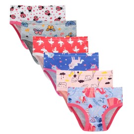 Baby Soft Cotton Underwear Little Girls Panties Toddler Briefs (Pack of 6) 2 Mixed Colour