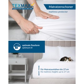TEXMAXX® Mattress Protector 90 x 200 cm - Breathable/Waterproof Mattress Topper/Incontinence Bed Underlay/Washable Mattress Underlay/Bed Underlay Waterproof