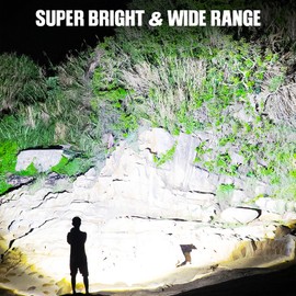 Flashlights LED High Lumens Rechargeable, High Lumen Super Bright Flashlight, USB Fast Charging High Powered Flash Light, Powerful IPX7 Waterproof Handheld Flashlights for Home,Camping(2 Pack)