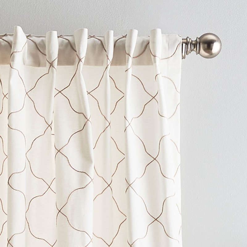 Peri Home Mallorca Embroidery Back Tab Window Curtain Panel Pair,