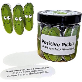 Mini Affirmation Card Jar,Positive Pickle Affirmation Cards, 30 Unique Positive Messages, Decorative Jar for Anxiety Relief