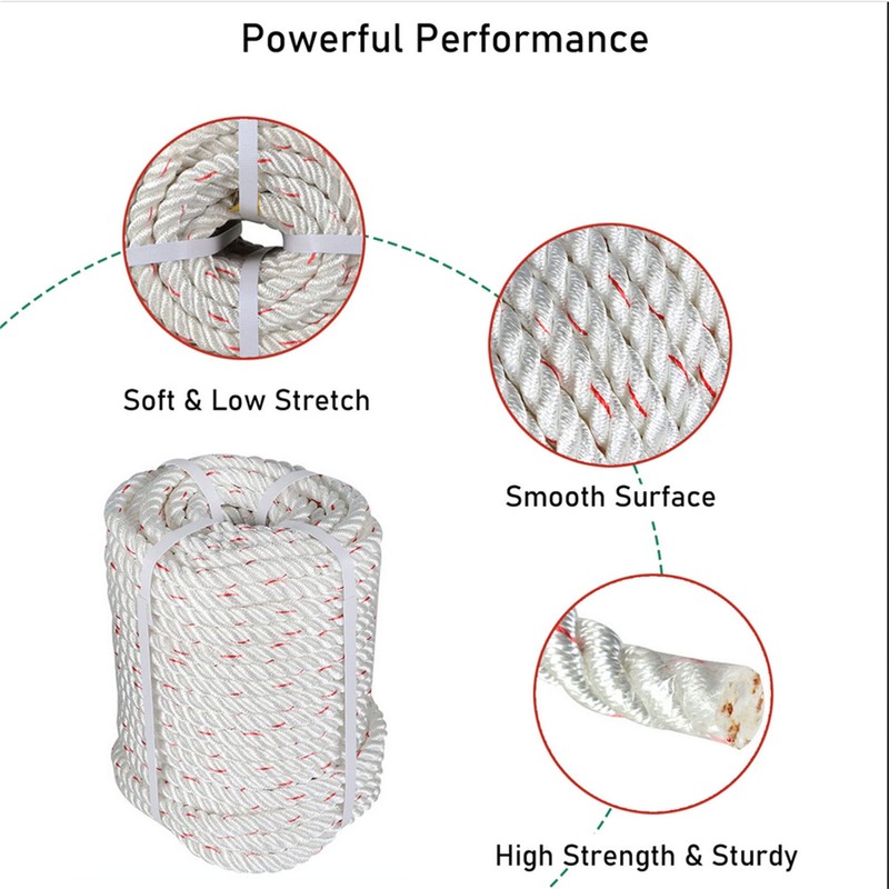 elfinrm Double Braid Polyester Rope, Arborist Rigging Rope High Strength