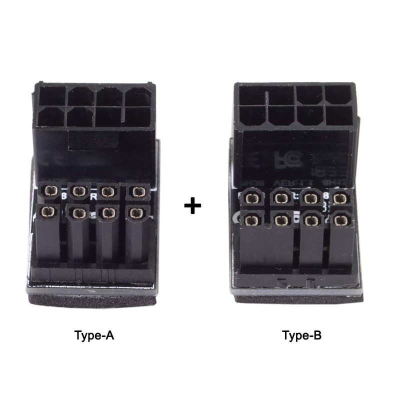 cablecc ATX 8Pin Female to 8pin Male 180 Degree AngledPower