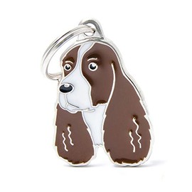 BBEART Pet Pendant, Dog Metal Pendant Key-Ring Puppy ID Tags Key Chain Keychains Birthday (English Springer Spaniel Coffee)