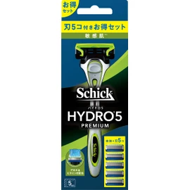 Hydro 5 Premium Sensitive Skin Combo Pack (Holder with Blade) + 4 Replacement Blades, Shaving Razor