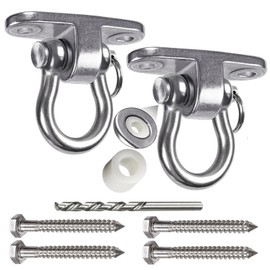 WWFFEN Permanent Antirust Stainless Steel Slient Bearing Swing Hanger,Heavy Duty 180° Rotary Swing, 1500LB Wood Playground Hammock Chair,sandbag Porch Swing