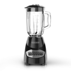 BLACK+DECKER 10-Speed Countertop Blender, Pulse Button, 6-Cup Glass Jar, Dishwasher-Safe, Stainless Steel Blade, Suction Feet