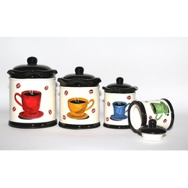 ACK Tuscany Colorful Coffee Bean Collection (4PC Canister Set)
