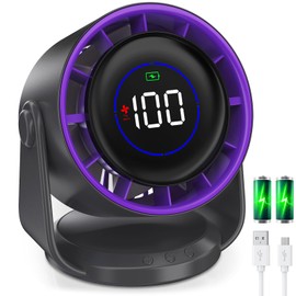 Tischventilator Leise, Wiederaufladbarer USB Ventilator, Effiziente Kühlung, 100 Geschwindigkeiten Klein Tragbarer Tischventilator, 105° verstellbar Neigungswinkel,LED Digitalanzeige,für Büro,Reise