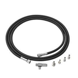 Hseng 6 Feet Nylon Braided Airbrush Hose with 1/8’’ Fittings and Quick Release Coupler with Airflow Adjustment Control Valve Combo, Connects Badger, Paasche, Iwata, Master Paint Brushes etc.