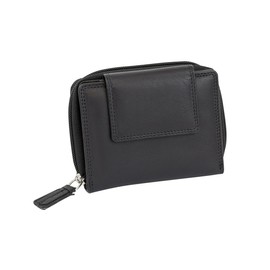 LEAS Large Full Leather Women's Wallet with RFID Protection Zip Around Women's Long Purse Genuine Leather Black, black, Modern