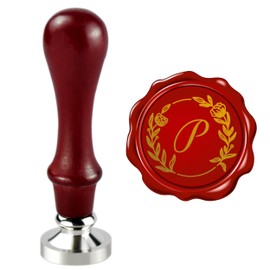 Mceal Wax Seal Stamp, Silver Brass Seal 25mm Dia, Wedding Invitation, Cards Envelopes, Gift Wrap Initial, Christmas Thanks Giving, Alphabet Letter P