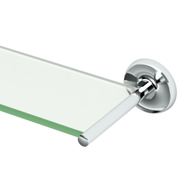 Gatco 5077 Designer II Glass Shelf, Chrome/Wall Mounted 22.50" x 5.85" Tempered Glass Shelf