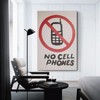 LGDSBHH Vintage Funny No Cell Phones Poster Gift Restaurant Canvas