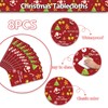 PTECDROTS 8Pcs Christmas Tablecloths Rectangular Christmas Table Decorations Red Xmas