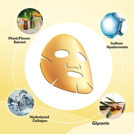 Permotary 6 PCS 24k Gold Crystal Gel Collagen Facial Masks, Deep Moisturizing Facial Sheet for Women Skin Care Revitalize Skin