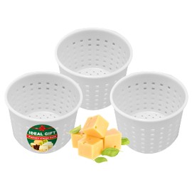 3 moldes de queso pequeño para hacer queso de 1/3 cuartos de galón – moldes de queso suave – suministros de fabricación de queso casero – molde de forma de queso crema – moldes para queso fresco