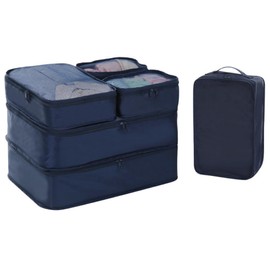 ideamall Travel Pouch Travel Pouch Packing Storage Travel Organizer Set of 6 (Navy)