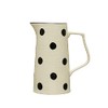 Creative Co-Op Farmhouse Stoneware Painted Polka Dots, Ivory and Black
