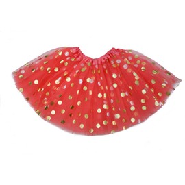 The Hair Bow Company Adult Gold Polka Dot Tulle Tutu in 3 Sizes and Many Colors (XL-3XL, Coral)