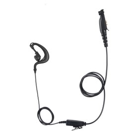 G Shape Ear Piece Ptt Mic Earpiece Two Way Radio Headset for Motorola Retevis Ailunce Walkie Talkie hd1 nr30 rt29 gp328plus EX 500 600 RT47V RT82 RT83 RB23(Black,Wired)