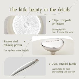 Ecowin 11 inch Nonstick Frying Pan with lid, Ceramic Nonstick Frying pan,egg pans nonstick,Skillet PFOA - free