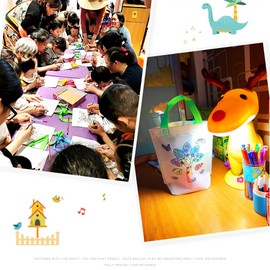 PAITUEND Eco Reusable Coloring Goodie Bags-DIY Graffiti Coloring Bags Color Your Own Art Goodie Bags for Class Exchange Gifts&Carnival Animal Party Favor Supplies(24PCS)(Both Sides)