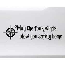 Minglewood Trading Gold - May The Four Winds Blow You Safely Home Vinyl Decal - Sticker - Compass Grateful - Die Cut Sticker - 12w x 3h inches