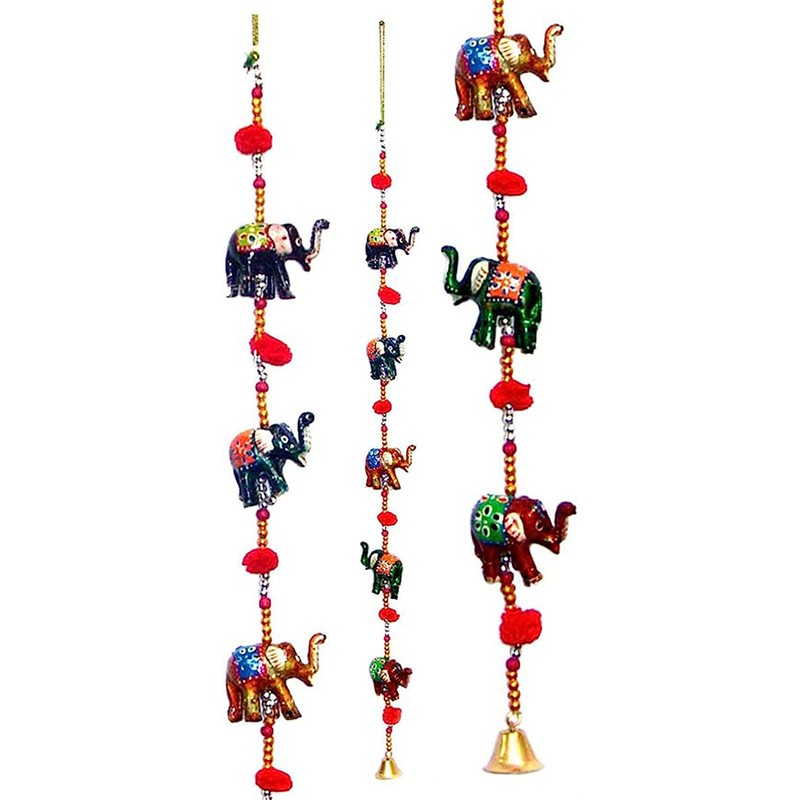 Indian Traditional Five Small Elephant Hanging Layer, Door Hanging, Wall