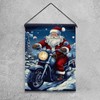 Garden Flag Nice Santa Rides Motorcycle Double Sided Garden Banner