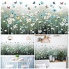 2 Sheets Blue Daisy Wall Sticker White Flowers Wall Decals