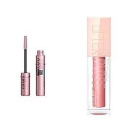 Maybelline Mascara lash sensational sky high A prueba de Agua Negro  Brillo Labial Lifter Gloss Con Acido Hialuronico                                 
