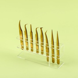 LIXIMMAZN Acrylic Tweezers Holder, 8 Holes Tweezers Stand Display Organizer for Eyelash Extension Supplies Accessories Grafting Beauty Tools (8 Holes Transparent)