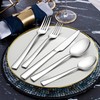 LIANYU 50-Piece Silverware Set, Stainless Steel Square Flatware Cutlery Set