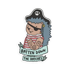 2 x 10cm Funny Pirate Hedgehog Vinyl Stickers - Joke Animal Kids Sticker #70580