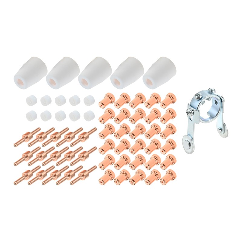 61 Pcs PT31 Plasma Cutting Consumables Set,Nozzle & Electrode Accessories