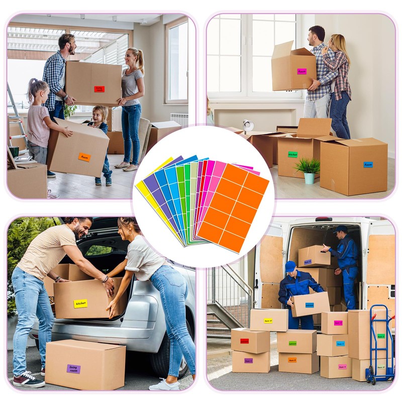 240 Pcs Colored Label Stickers,Moving Labels, Name Stickers, 12 Colors,