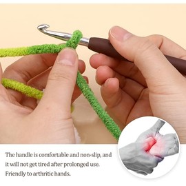 6 mm Crochet Hook, Ergonomic Handle for Arthritic Hands, Extra Long  Knitting Needles for Beginners and Crocheting Yarn