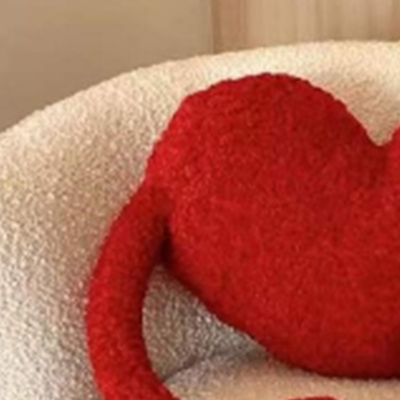 Red Heart Pillow Cartoon Plush Soft Comfortable Heart Shaped Pillow