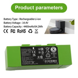 MULS ABL-F ABL-D1 Robot Vacuum Battery for Roomba i8 i8+ i8550 i7 i7+ 7150 7156 7158 7550 7558 i6 i4 4150 i4+ 4550 4552 i3 i3+ 3150 3158 3550 3556 3558 e5 e5150 e5152 e5154 J7 7550 64.2Wh